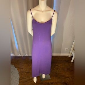Purple maxi dress with spaghetti strap bra too